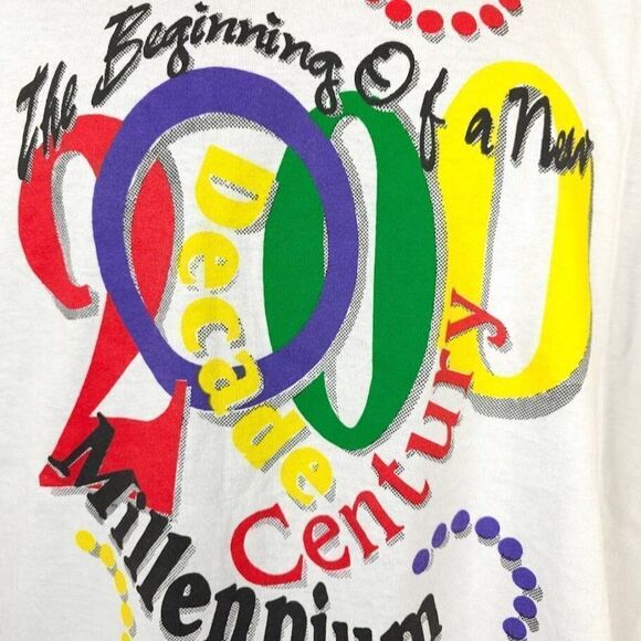 2000 Millennium T Shirt Mens Size Large Vintage Y2K A New Century Decade NEW - Picture 2 of 5